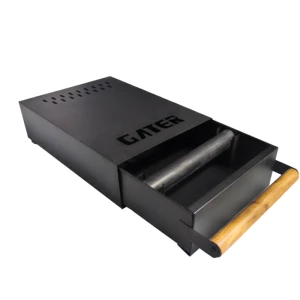 ناک باکس گتر فلزی کشویی دسته چوبی رنگ مشکی